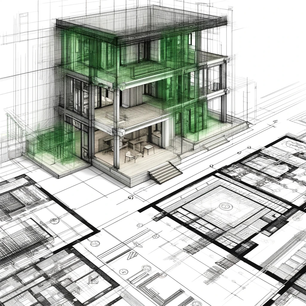 Architektonische Zeichnungen für neue Bauvorhaben: Maßgeschneiderte Entwürfe, technische Pläne und 3D-Visualisierungen von 3D
